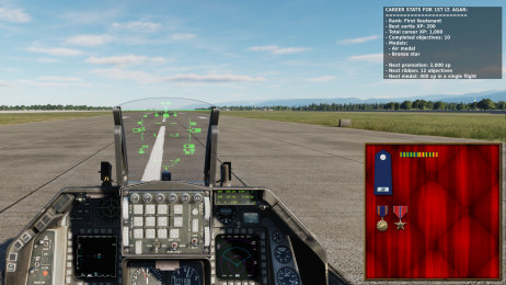 Screen shot of the career mode's medal case display